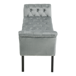 Living & Home Grey Armed Velvet Buttoned Bed Bench - thumbnail 6