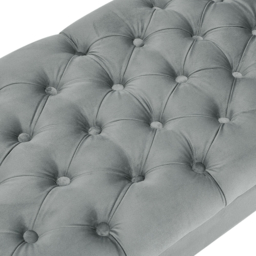 Living & Home Grey Armed Velvet Buttoned Bed Bench - thumbnail 5