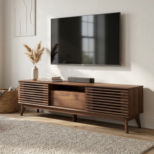 Kidsaw LV41 TV Cabinet with Sliding Doors Columbian Walnut - image 1