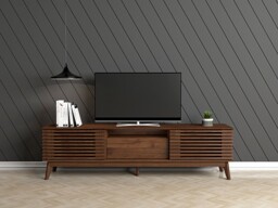 Kidsaw LV41 TV Cabinet with Sliding Doors Columbian Walnut - thumbnail 3