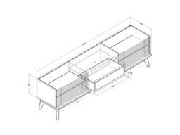 Kidsaw LV41 TV Cabinet with Sliding Doors Columbian Walnut - thumbnail 5