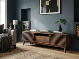 Kidsaw LV41 TV Cabinet with Sliding Doors Columbian Walnut - thumbnail 2