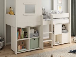 Kids Avenue Ordi Playhouse White Mid Sleeper Treehouse Bed with Desk and Storage - thumbnail 4