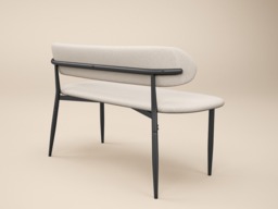 "SOLACE+CO Cyra Upholstered Dining Bench with Backrest Beige Chenille " - thumbnail 4