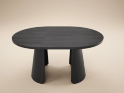 SOLACE+CO Ebony 4-6 Seater Round Extendable Dining Table Black - thumbnail 5