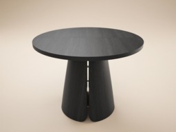 SOLACE+CO Ebony 4-6 Seater Round Extendable Dining Table Black - thumbnail 3
