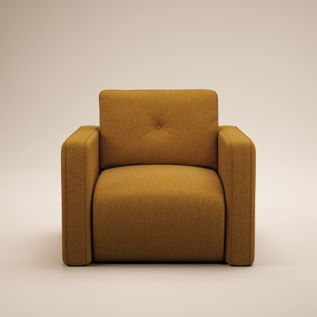 SOLACE+CO Wilfie Chenille Armchair Mustard - image 1