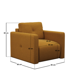 SOLACE+CO Wilfie Chenille Armchair Mustard - thumbnail 6