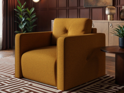 SOLACE+CO Wilfie Chenille Armchair Mustard - thumbnail 2
