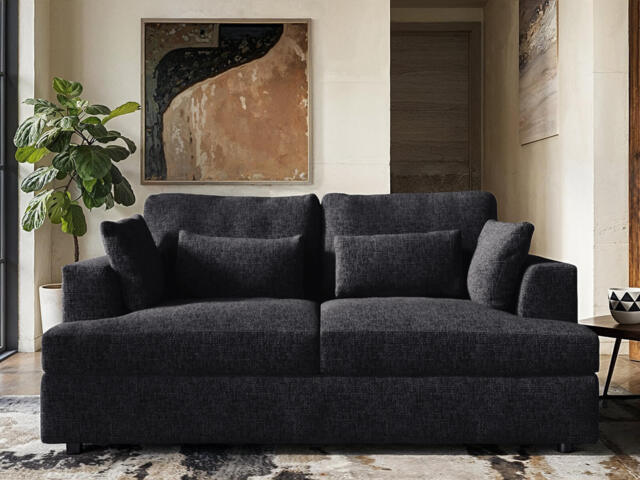 SOLACE+CO Drew 2 Seater Sofa Charcoal Chenille - image 1