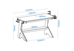 Alphason Jersey Black and Oak Finish Desk With Holders - thumbnail 6