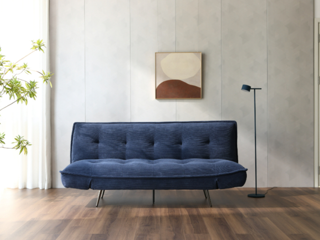 Limelight Remi Cord Fabric Sofa Bed-Navy - image 1