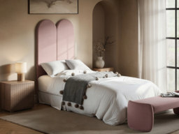 SOLACE+CO Cirrus Headboard Wall Panels Single Pink Velvet - thumbnail 3