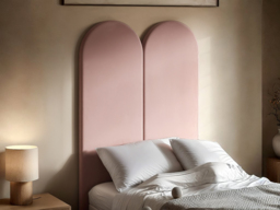 SOLACE+CO Cirrus Headboard Wall Panels Single Pink Velvet - thumbnail 2