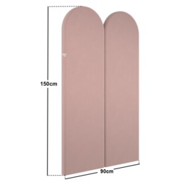 SOLACE+CO Cirrus Headboard Wall Panels Single Pink Velvet - thumbnail 4