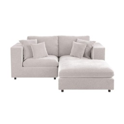 SOLACE+CO Asher 3 Seater Sofa with Reversible Footstool Beige Boucle - thumbnail 6