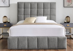 Limelight Starla Boucle Fabric Ottoman Bed Frame-Dove Grey-Kingsize - thumbnail 3