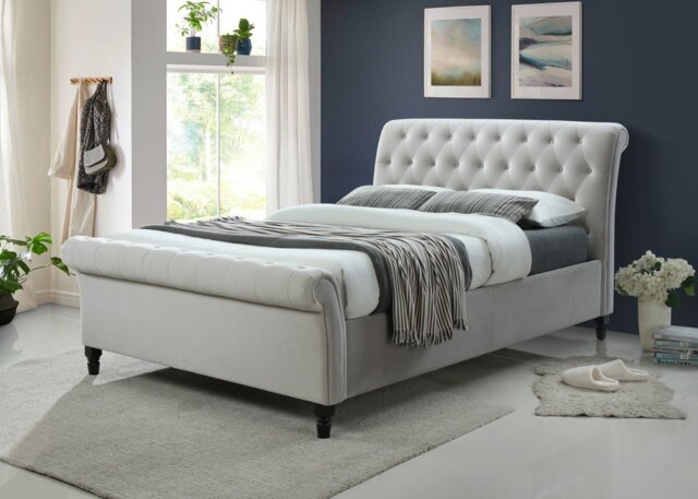Sareer Richmond Fabric Ottoman Bed Frame-Dark Grey-Double - image 1
