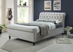 Sareer Richmond Fabric Ottoman Bed Frame-Dark Grey-Double