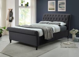 Sareer Richmond Fabric Ottoman Bed Frame-Dark Grey-Double - thumbnail 2