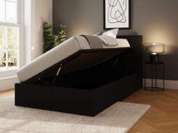 GFW Side Lift Ottoman Storage Bed- Black - Single - thumbnail 2