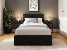 GFW Side Lift Ottoman Storage Bed- Black - Single - thumbnail 3