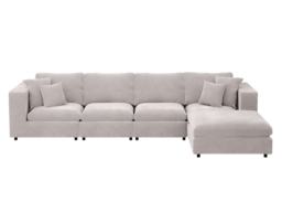 SOLACE+CO Asher Large Sofa with Reversible Footstool Beige Boucle - thumbnail 4