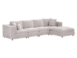 SOLACE+CO Asher Large Sofa with Reversible Footstool Beige Boucle - thumbnail 3