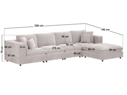 SOLACE+CO Asher Large Sofa with Reversible Footstool Beige Boucle - thumbnail 5