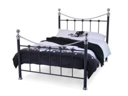 Wholesale Beds Cambridge Platform Bed Frame Metal Chrome Finials - Small Double - White - thumbnail 3