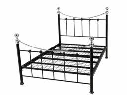 Wholesale Beds Cambridge Platform Bed Frame Metal Chrome Finials - Small Double - White - thumbnail 5