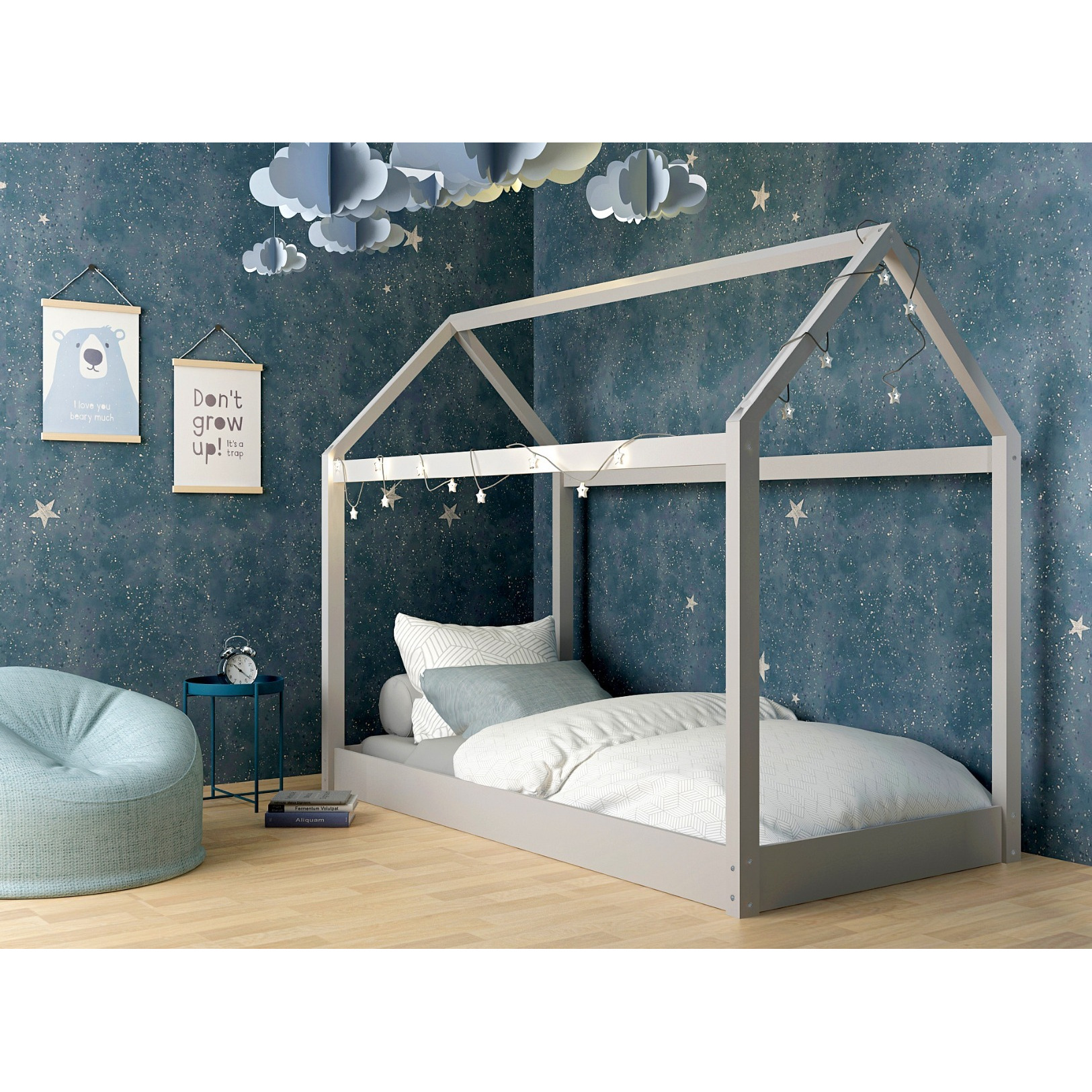 LPD Hickory Single Bed Frame Grey - image 1