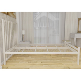Wholesale Beds Krisjon Wrought Iron Bed Frame Ivory Double