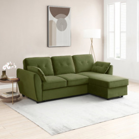 Langwell Corner Sofa Bed Olive - thumbnail 2