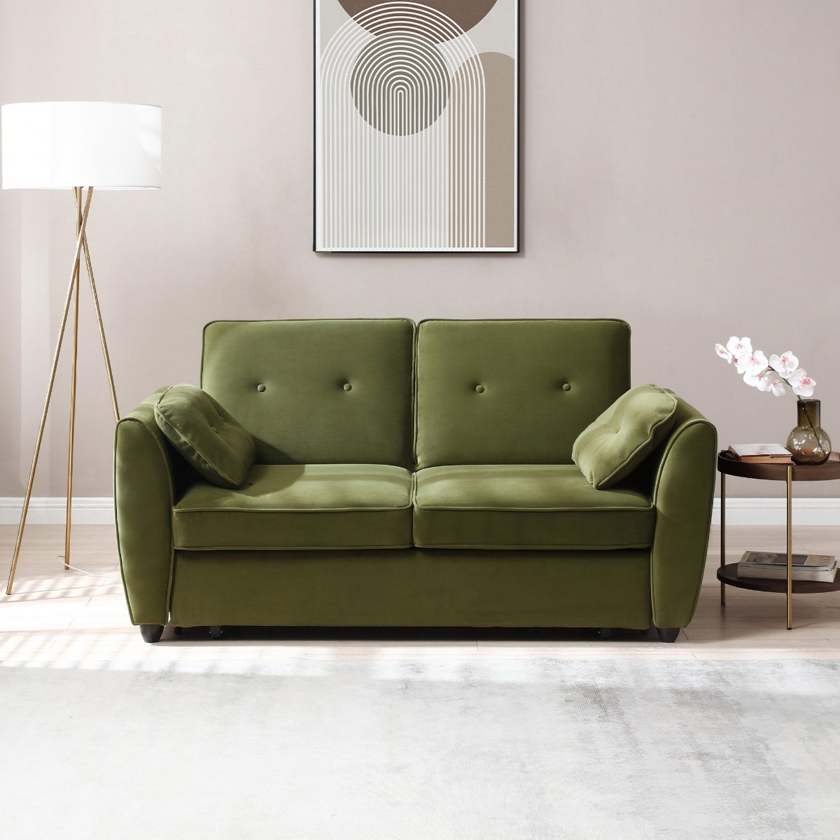Langwell Sofa Bed Olive - image 1