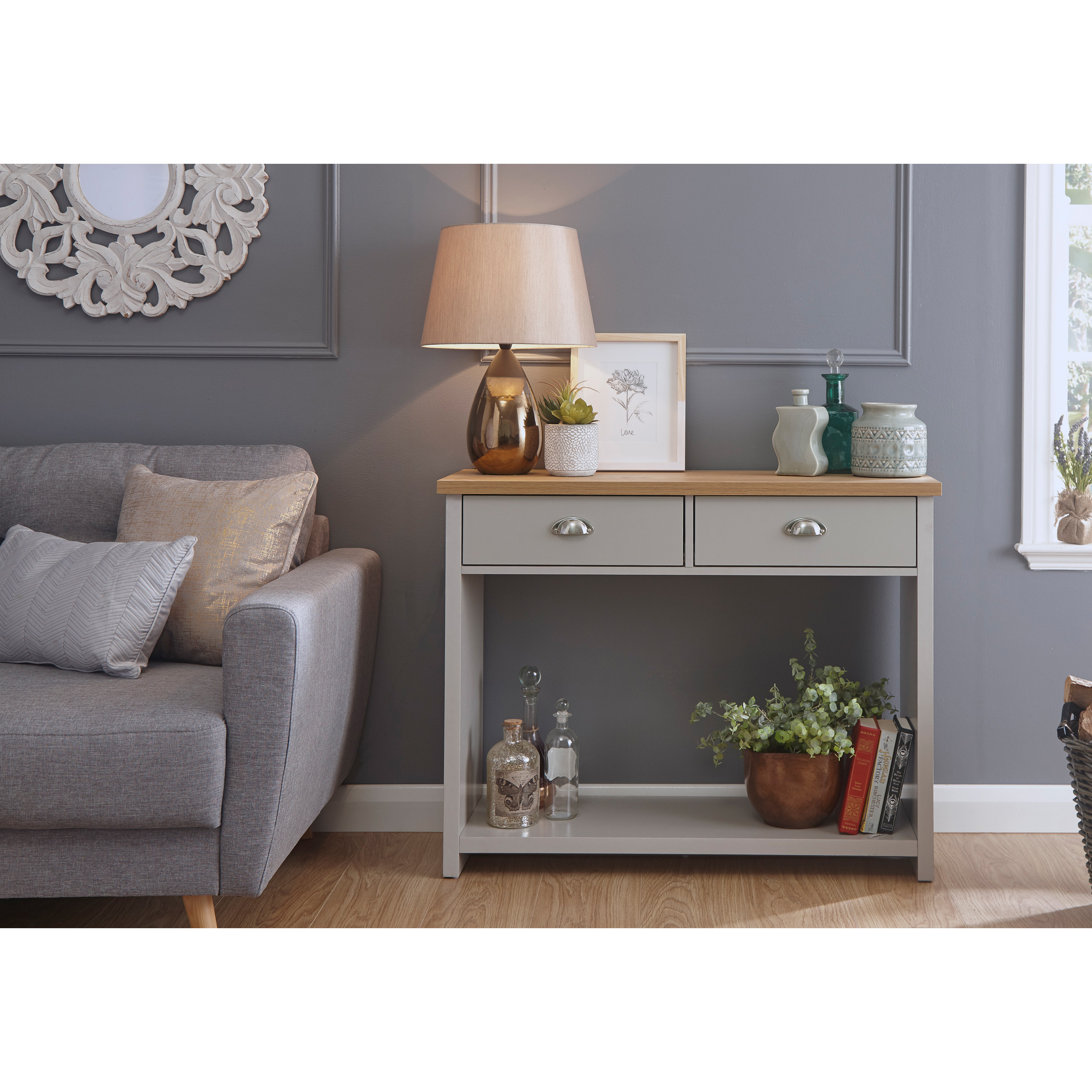 GFW Lancaster Console Hall Table Grey - image 1