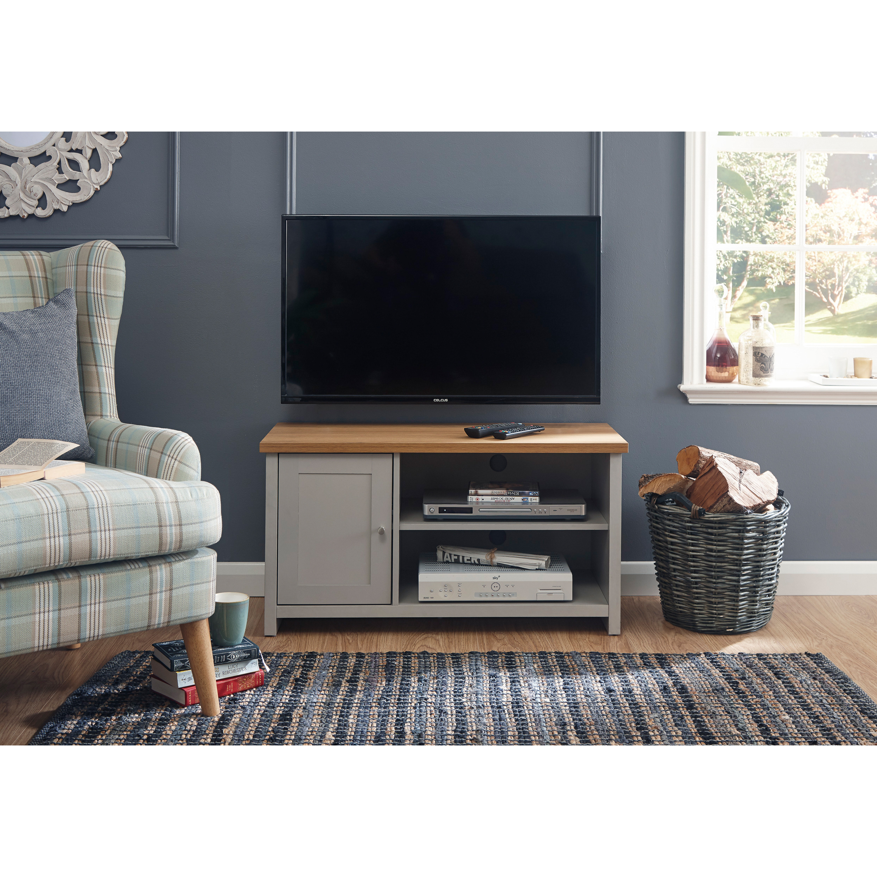 GFW Lancaster Small TV Cabinet Grey - image 1