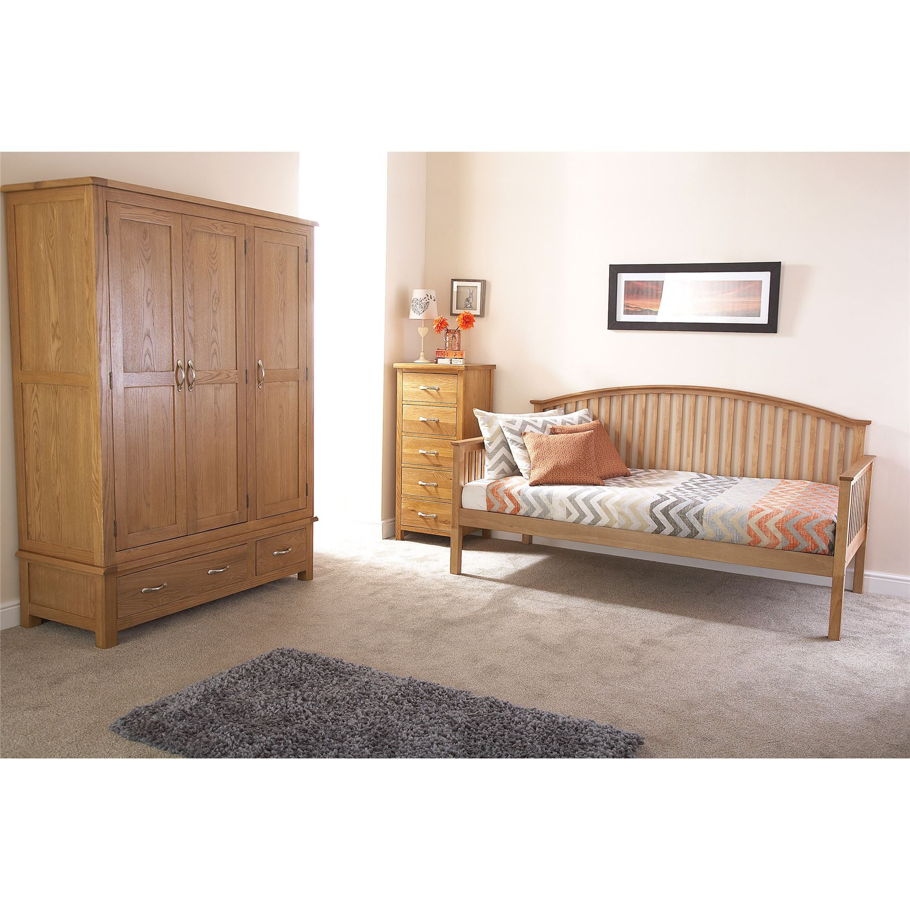 GFW Madrid Wooden Day Bed Oak - image 1