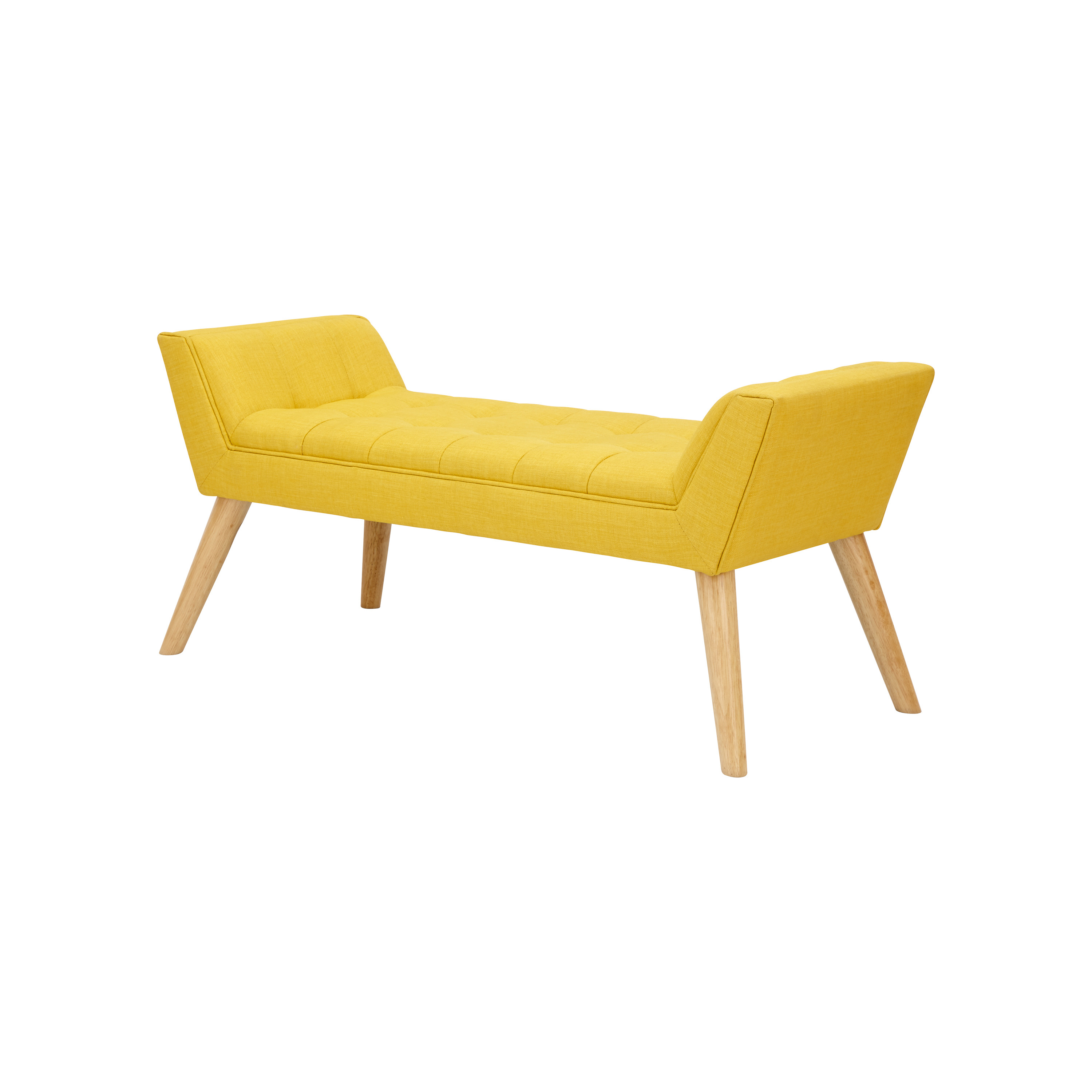GFW Milan Upholstered Bench Mustard - image 1