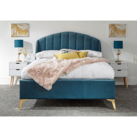 GFW Pettine 135cm End Lift Ottoman Bed Teal