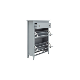 GFW Deluxe Two Tier Shoe Cabinet Grey - thumbnail 3