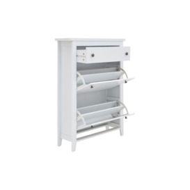 GFW Deluxe Two Tier Shoe Cabinet White - thumbnail 3