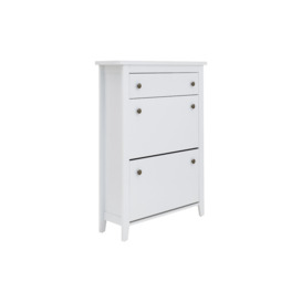 GFW Deluxe Two Tier Shoe Cabinet White - thumbnail 2