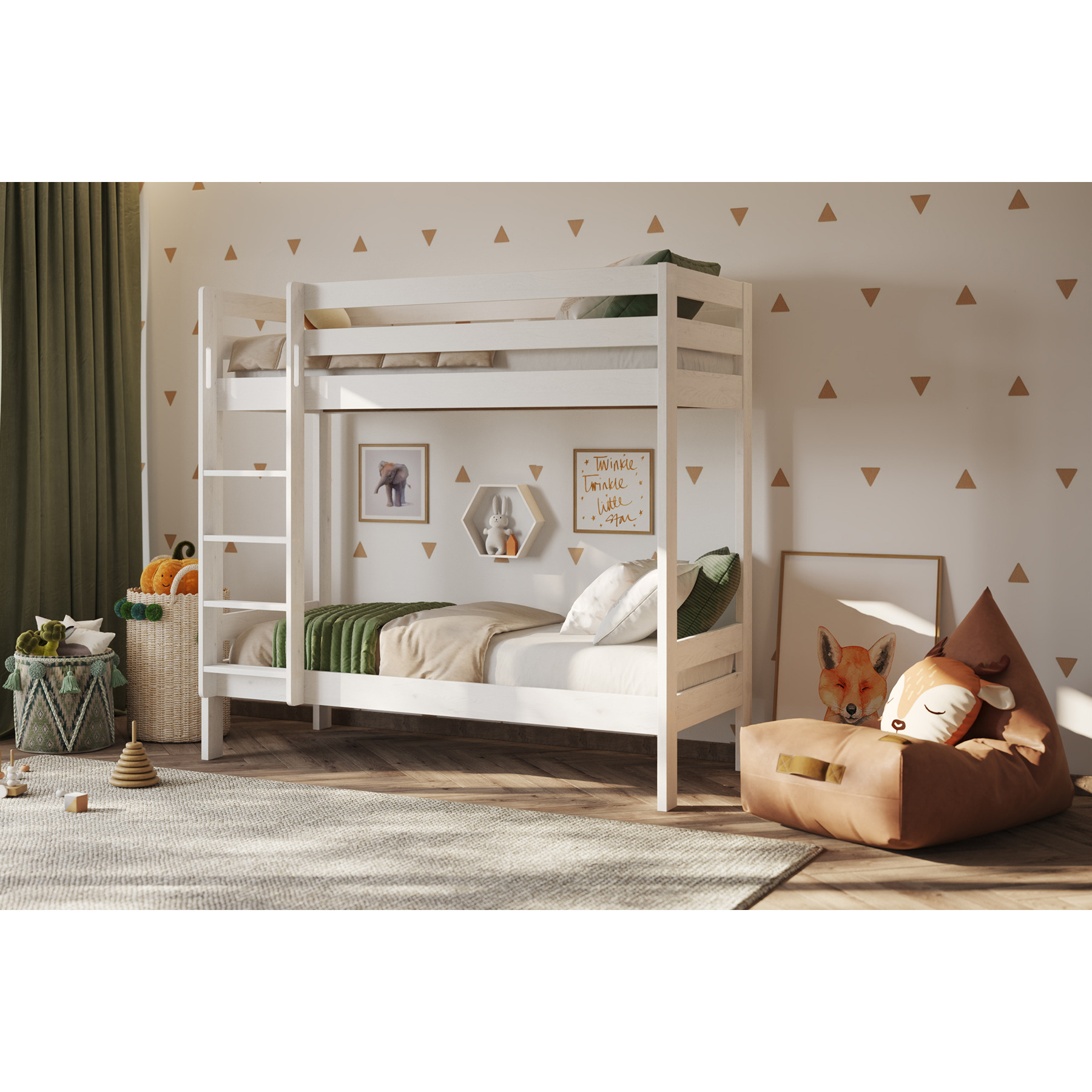 Noomi Nora Solid Wood Shorty Bunk Bed (FSC Certified) White - image 1