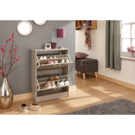 GFW Stirling Two Tier Shoe Cabinet Grey - thumbnail 2