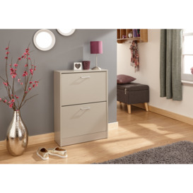 GFW Stirling Two Tier Shoe Cabinet Grey - thumbnail 1