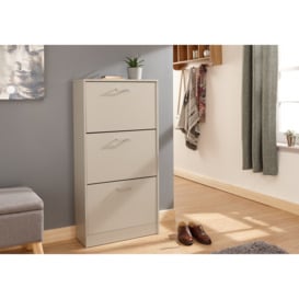 GFW Stirling Three Tier Shoe Cabinet Grey - thumbnail 1
