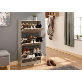 GFW Stirling Three Tier Shoe Cabinet Grey - thumbnail 2