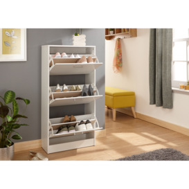 GFW Stirling Three Tier Shoe Cabinet White - thumbnail 2