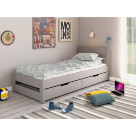 Noomi Tera Solid Wood Single Bed (FSC-Certified) Grey - thumbnail 1